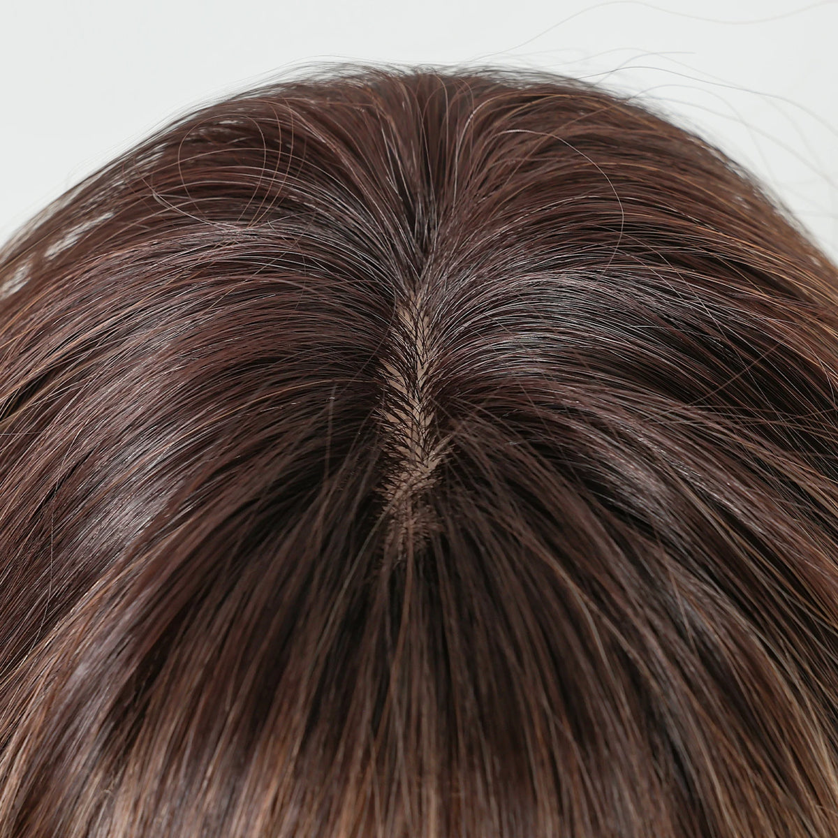 Long Wavy Layered Synthetic Wig with Brown Highlights and Side Bangs