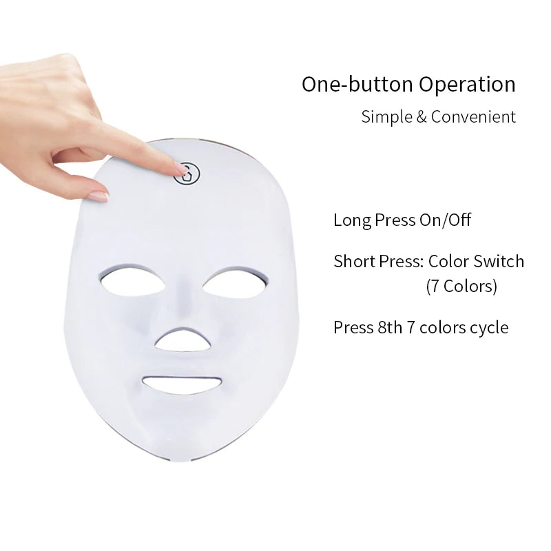 Rechargeable 7 Colors LED Mask &ndash; One Touch Skin Tightening
