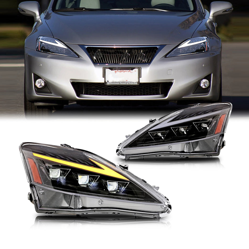 Fari a LED Lexus IS 2006-2013 con Tripli Proiettori, Indicatori Sequenziali