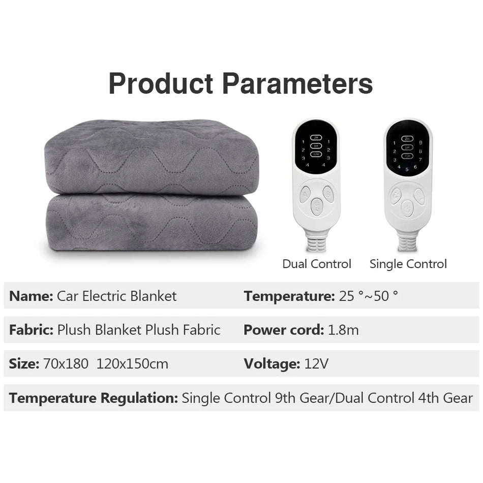 12V Electric Blanket Plush Thicker Heater &ndash; Ultra Warmth