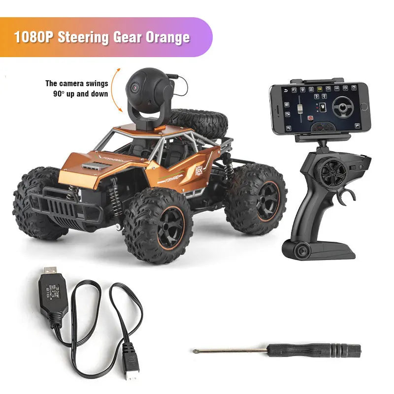 RC Car 1080P Camera 1/14 Alloy Off Road Crawler &ndash; WiFi App orange ESC camera
