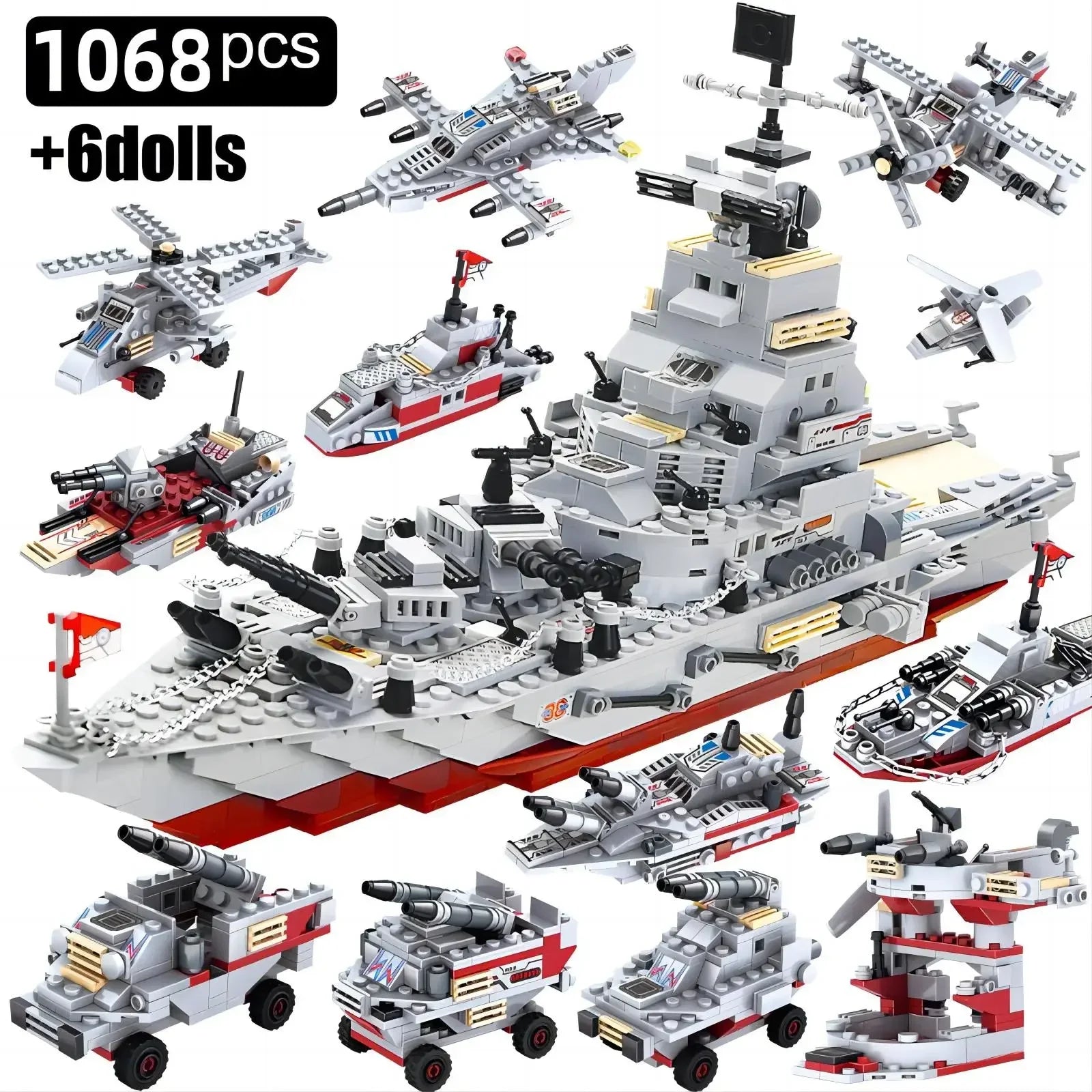 Navy War Chariot Ship Assembly Kit &ndash; Compatible With Lego 41020 nobox
