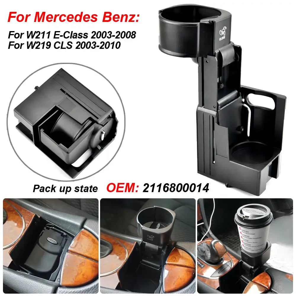 Cup Holder Black For Mercedes-Benz W211 E-Class W219 CLS by InterCyprus Trading Ltd