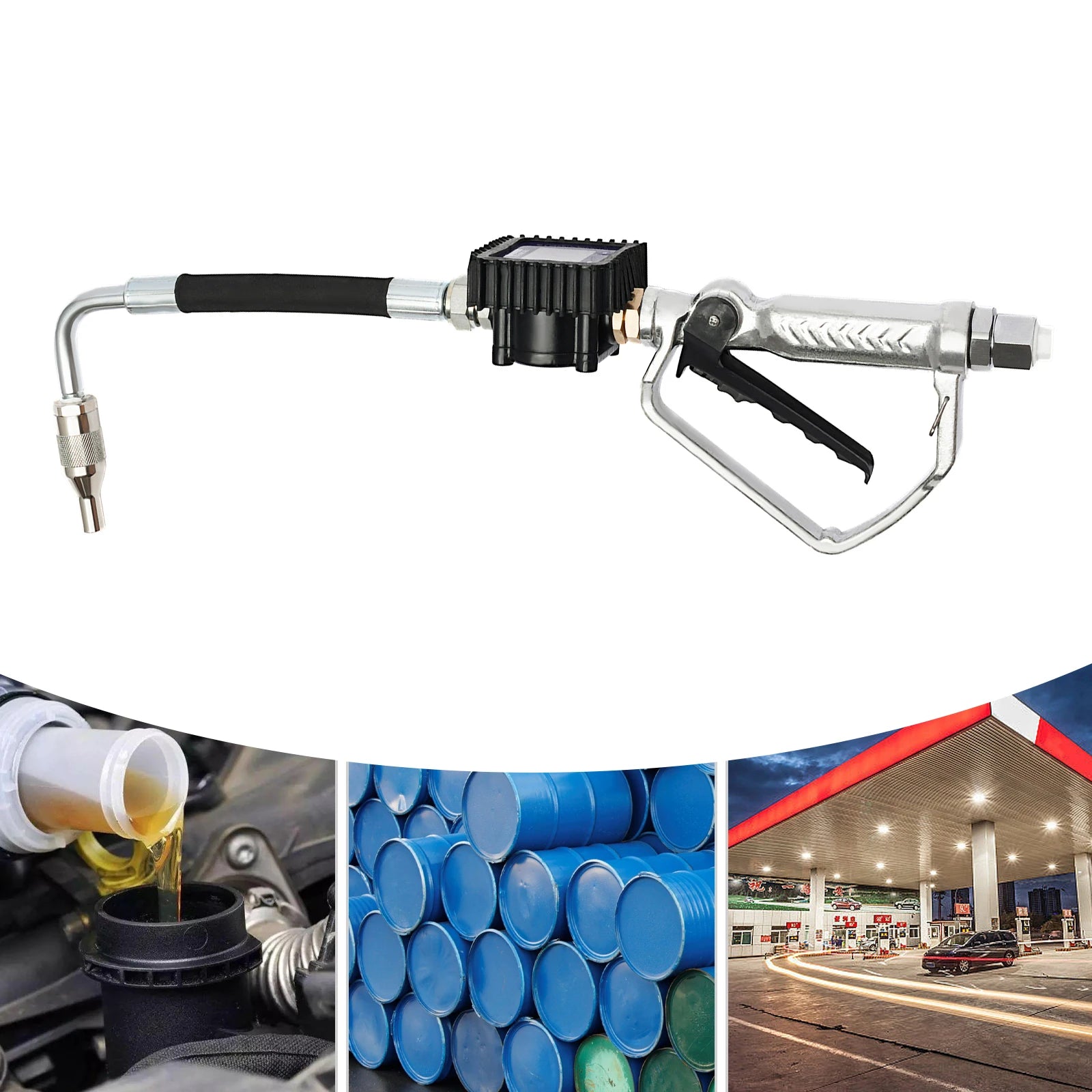 Oil Meter Rack Electronic Oil Meter Gun Oil Transfer Pump and Control Valve with a 5 ...
