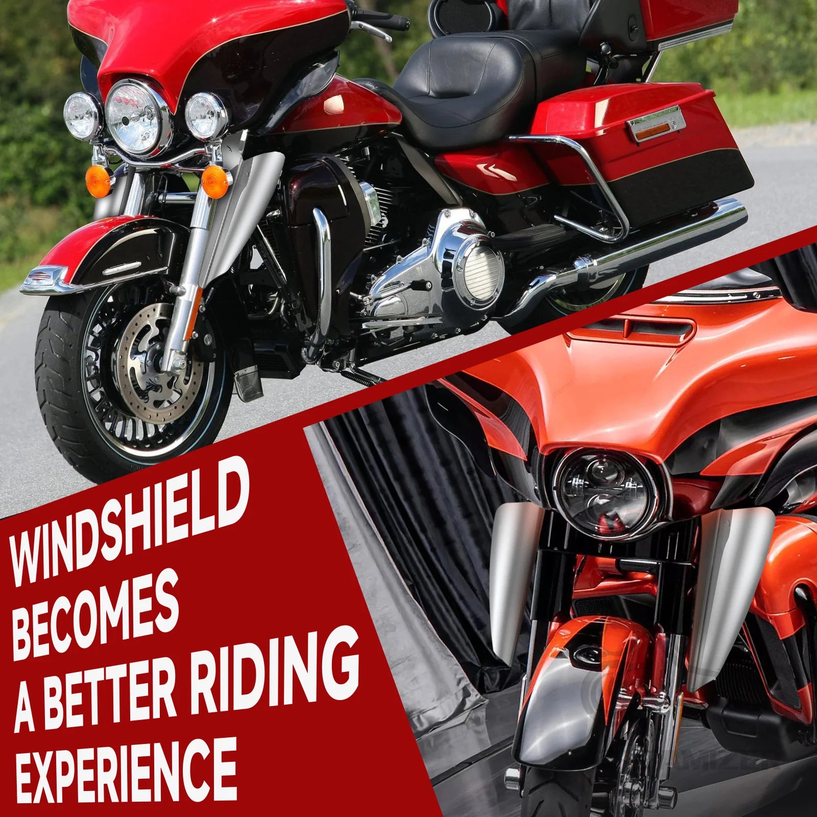 Chrome Fork Front Wind Deflector &ndash; Durable Chrome Finish