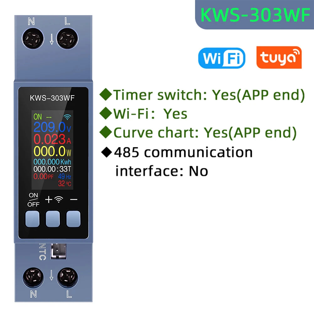KWS-303 8 In1 Power Meter Smart Switch &ndash; Energy Metering KWS-303WF / 100-290V / Other