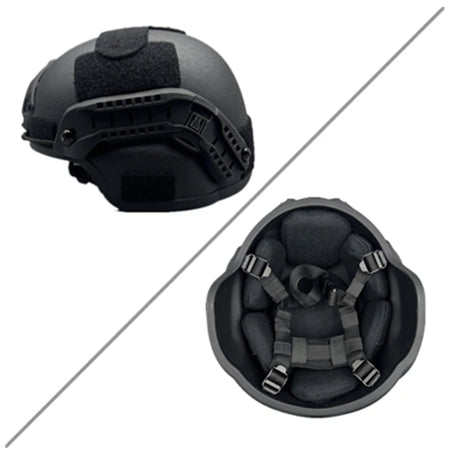 UHMWPE MICH2000 High Cut Ballistic Helmet - ISO NIJ IIIA MICH2000-Black