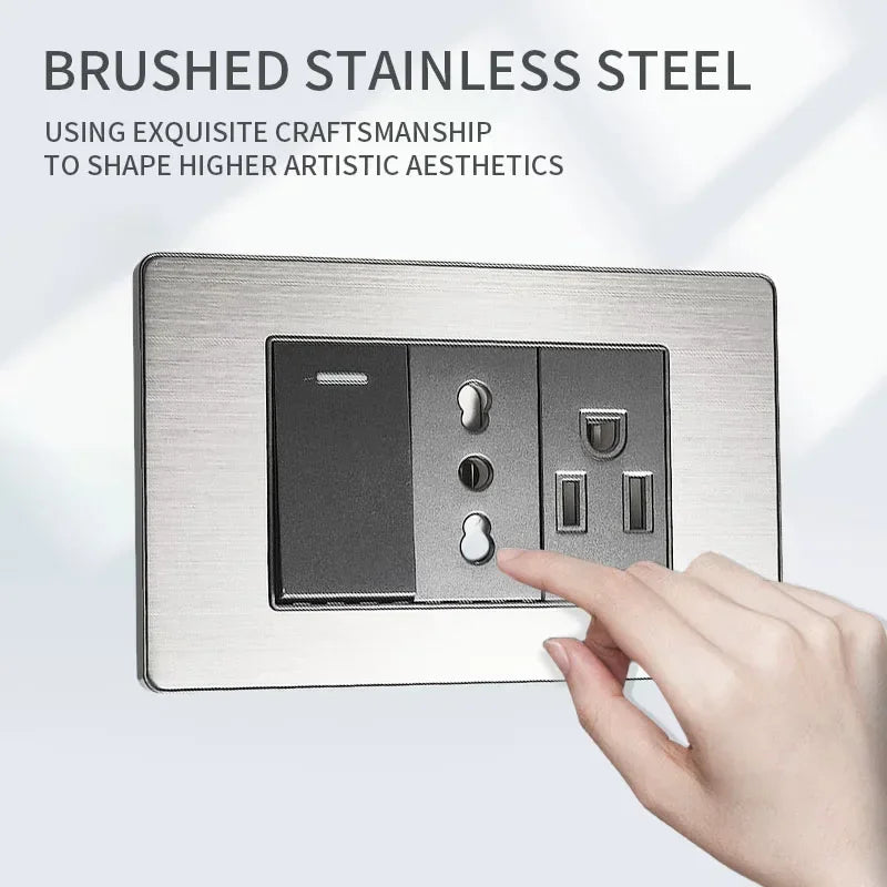 118 Grey Wall Socket USB Type-C Tuya WiFi &ndash; Smart WiFi