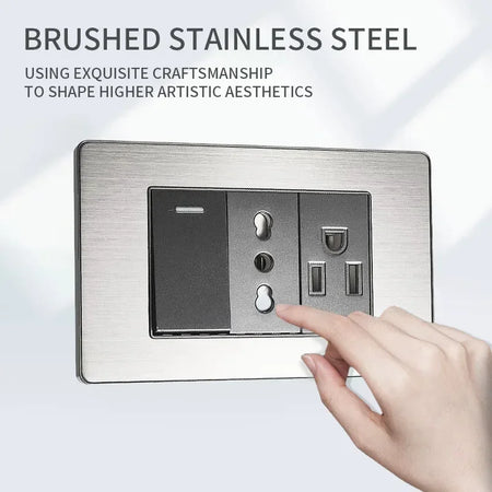 118 Grey Wall Socket USB Type-C Tuya WiFi &ndash; Smart WiFi