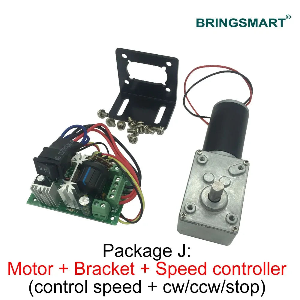 Bringsmart High Torque DC Gear Motor 12V/24V with Speed Controller