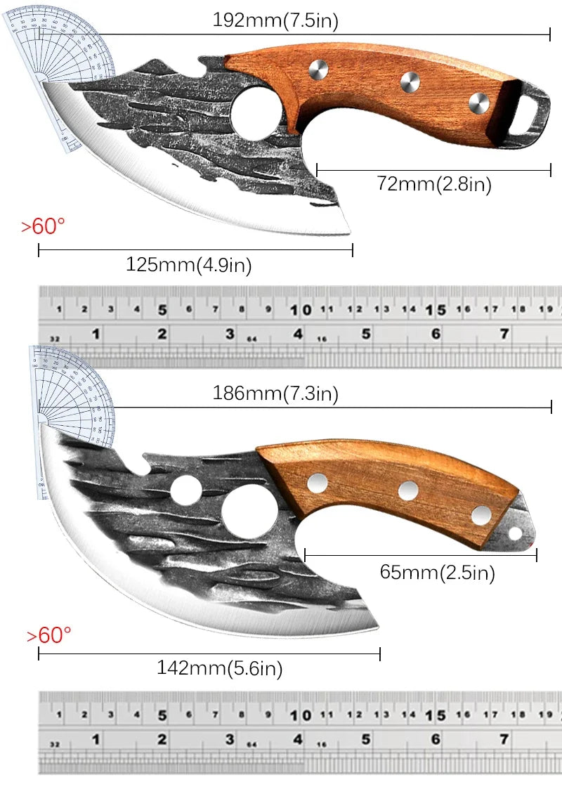 Forged Viking Meat Cleaver &amp; Boning Knife Set