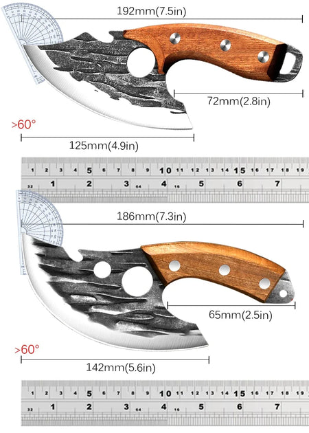 Forged Viking Meat Cleaver &amp; Boning Knife Set