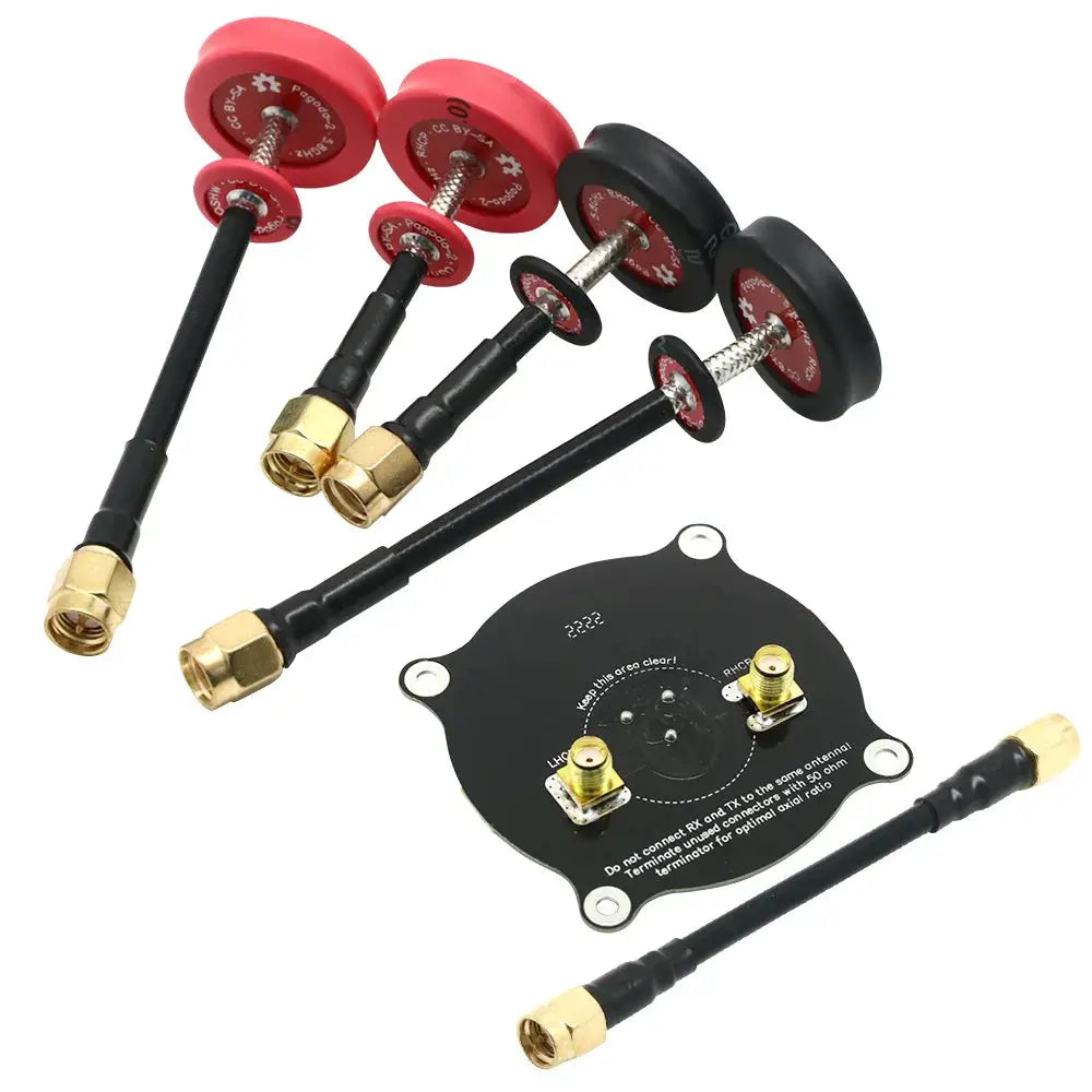 Pagoda 2 / Triple Feed Patch 5.8G 5dBi 50W Omnidirectional Omni FPV Flat Panel Pagoda Antenna LHCP/RHCP SMA/RP-SMA by InterCyprus Trading Ltd
