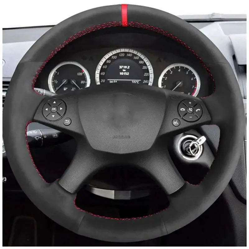 Калъф за волан с нехлъзгаща се замша за Mercedes-Benz W204 C-Class 2007-2010