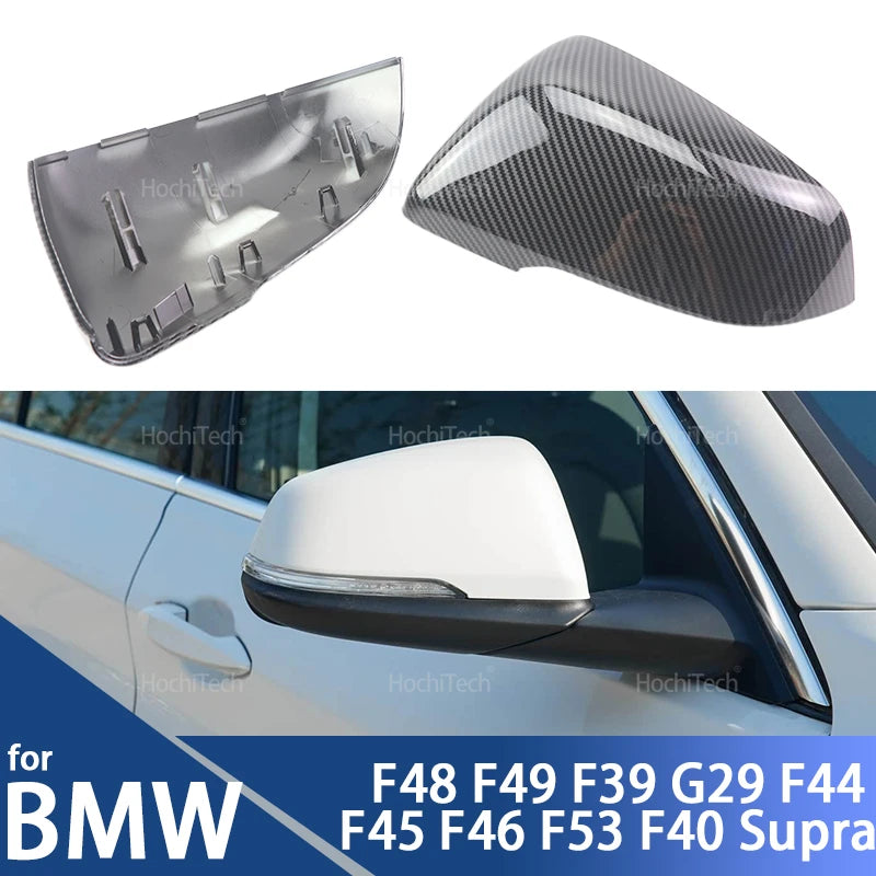 Läikivad mustad süsinikkiust külgmised peeglikatted BMW F48 F49 F39 F44 jaoks