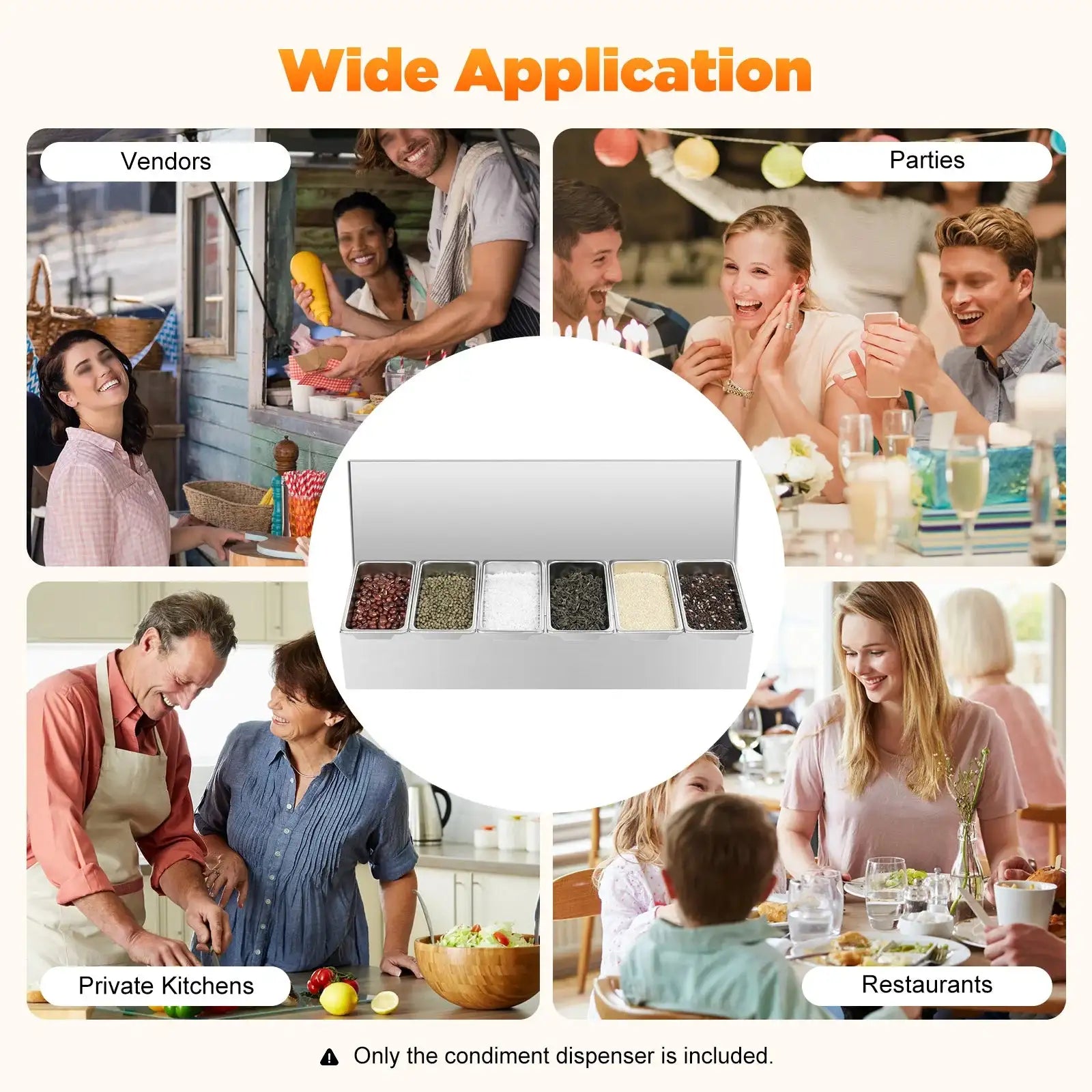 Stainless Steel Condiment Organizer &ndash; Sealed Lid Keeps Fresh