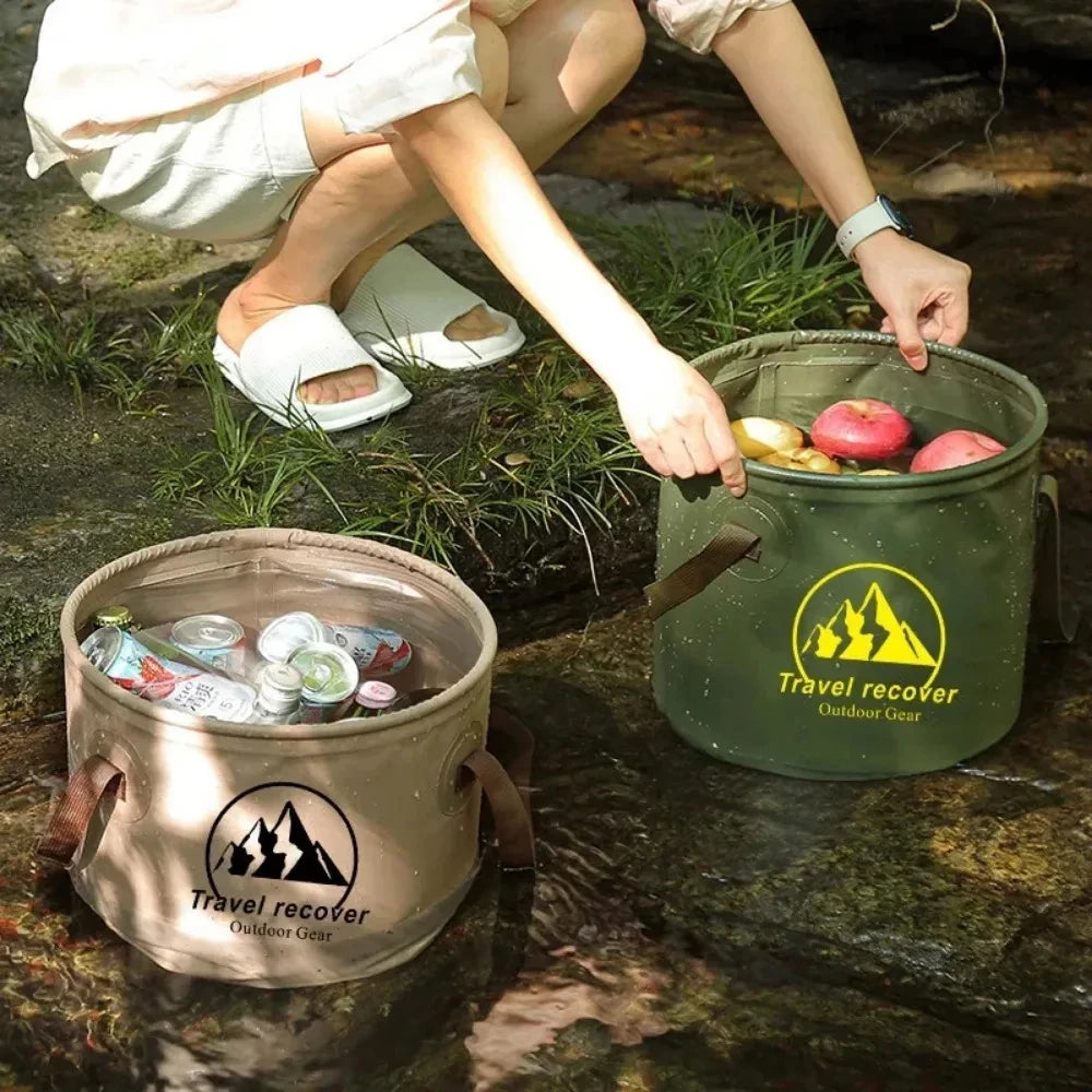 20L Waterproof Folding Bucket - Portable &amp; Eco-Friendly for Travel, Camping &amp; More