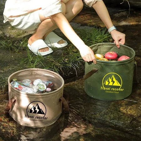 20L Waterproof Folding Bucket - Portable &amp; Eco-Friendly for Travel, Camping &amp; More