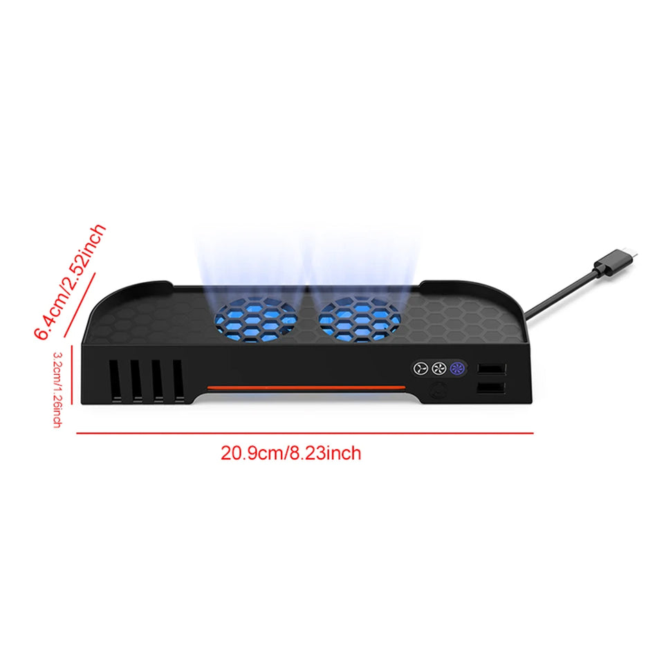 Base de enfriamiento dual con ventilador RGB para Nintendo Switch 8 ranuras