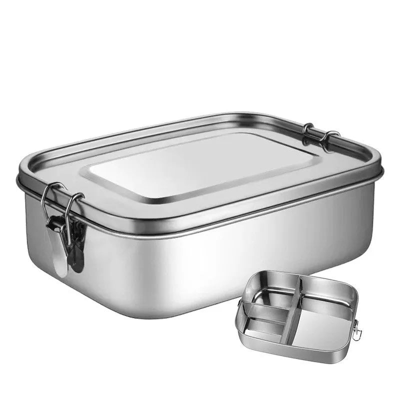 1/2/3 Grids 304 Stainless Steel Lunch Box Food Container Bento Box Top Grade Snack Storage Compartment Lunch Box Kitchenware