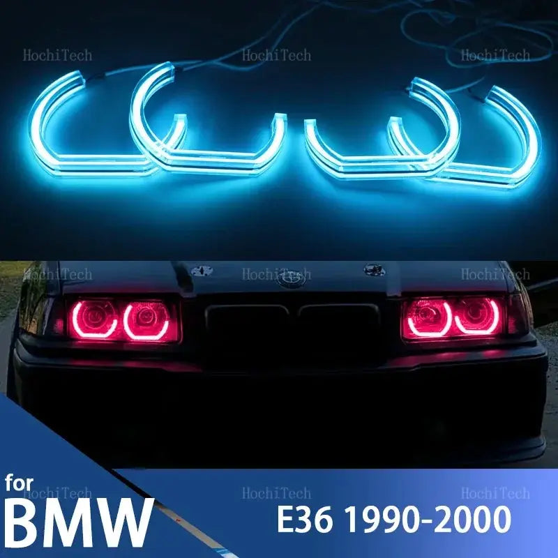 RGB colorful DTM Angel Eyes Rings Led APP control Car Headlight DRL for BMW 3 series E36 1990-2000 316i 318i 320i 323i 325i 328i by InterCyprus Trading Ltd
