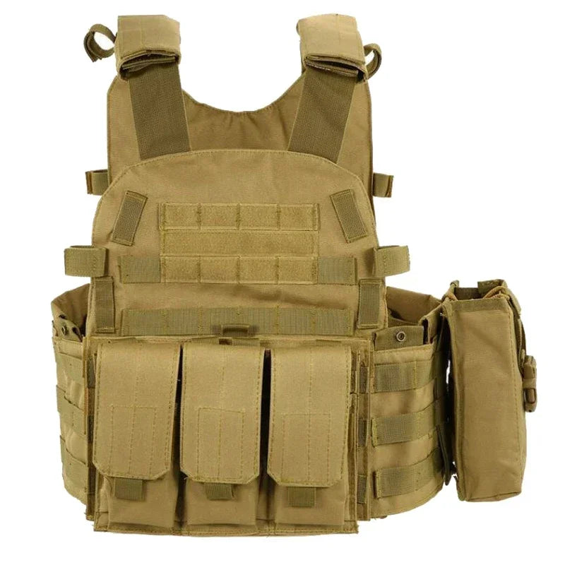 6094 Military Tactical Vest &ndash; Rugged Plate Carrier Design Tan