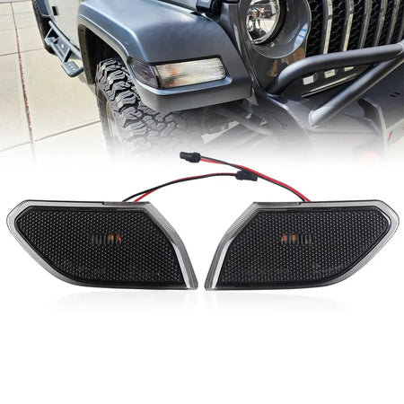 LED Side Marker Light for Jeep Wrangler JL 2018-2023 Front Fender Turn Signal Lights by InterCyprus Trading Ltd