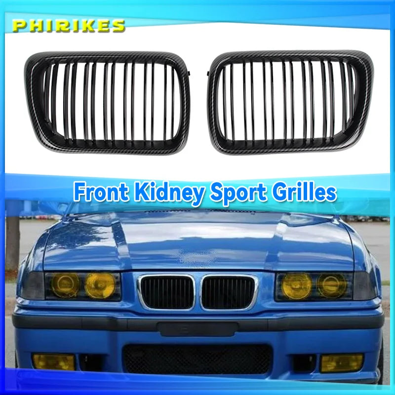 Griglia Anteriore Nera Opaca Per BMW E36 1997 1998 Coppia