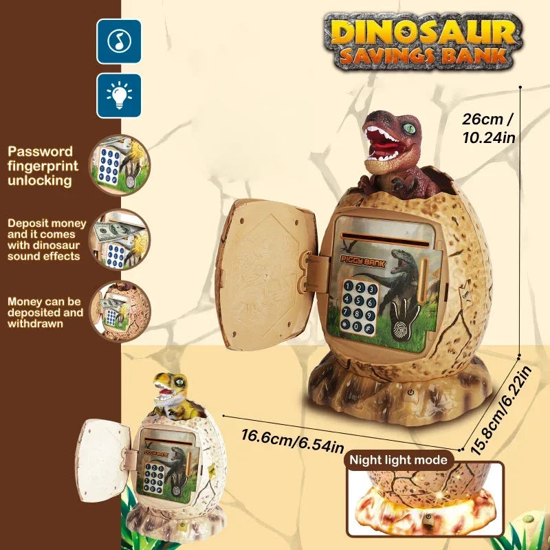 Piggy Bank Dinosaur Egg Model Money Box &ndash; Password Safe