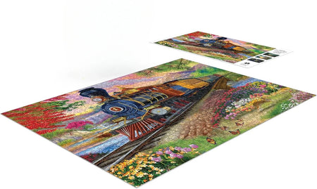 Scenic Steam Engine Jigsaw Puzzles - 300, 500, 1000 pcs | Relaxing &amp; Creative Gift