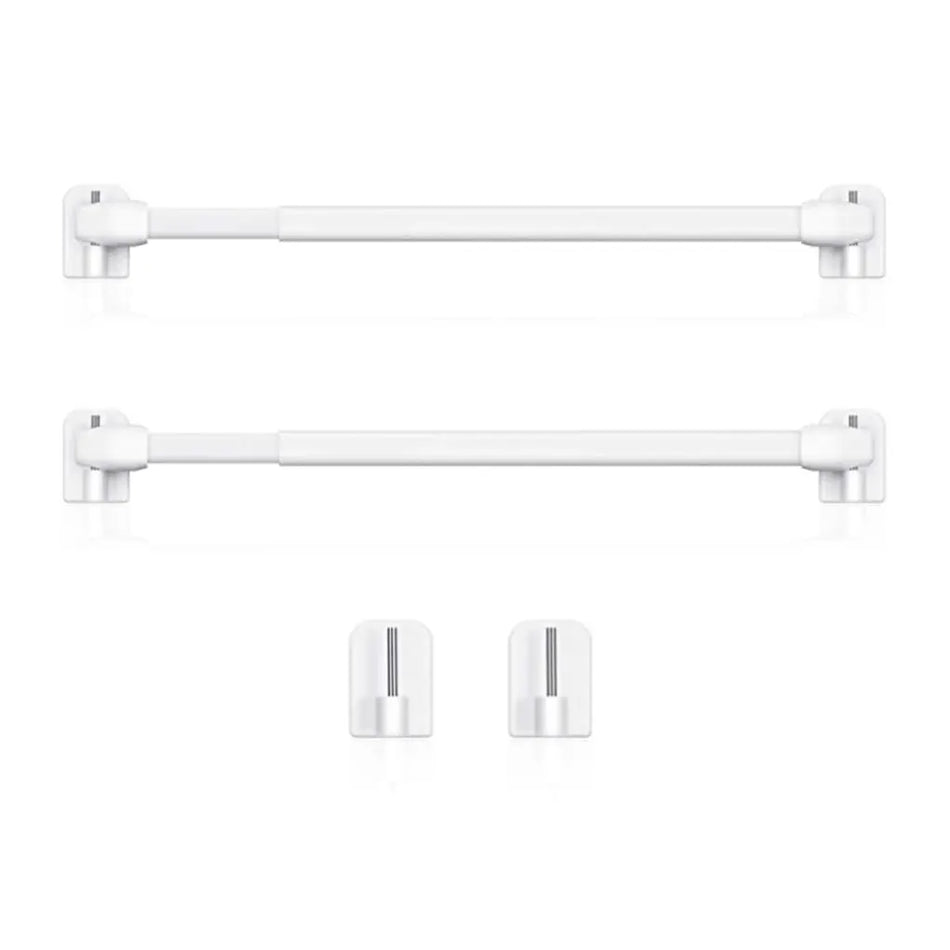 2/4PCS Adjustable Curtain Rod Extendable Bathroom Bar Shower Telescopic Poles Without Drilling Hanger Rods for Kitchen Home Hote by InterCyprus Trading Ltd
