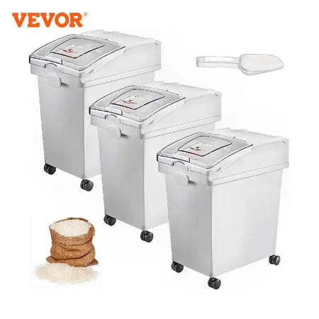 VEVOR 25L Dry Ingredient Bin With Scoop Castors Dustproof