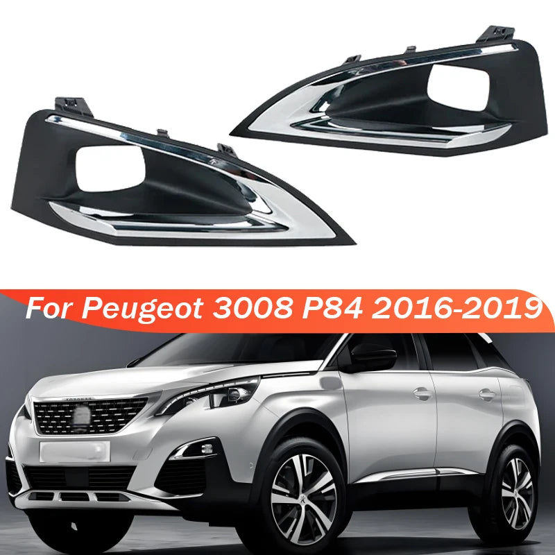 Front Bumper Fog Lamp Trim Cover for Peugeot 3008 P84 2016-2019