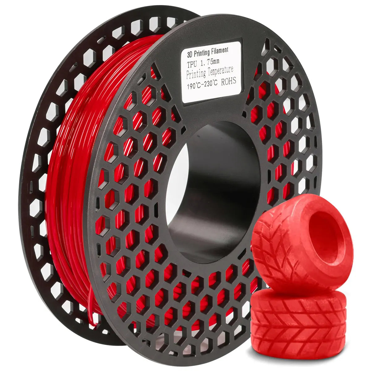 200g TPU Filament &ndash; Non-Toxic Flexible Odorless Filament Red