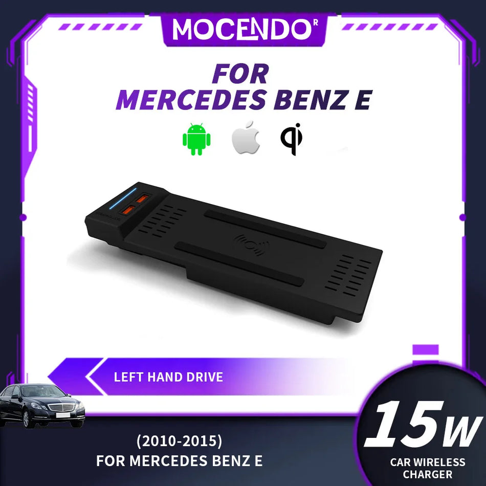 Безжична зарядна стойка 15W бърза за Mercedes-Benz E 2010-2015