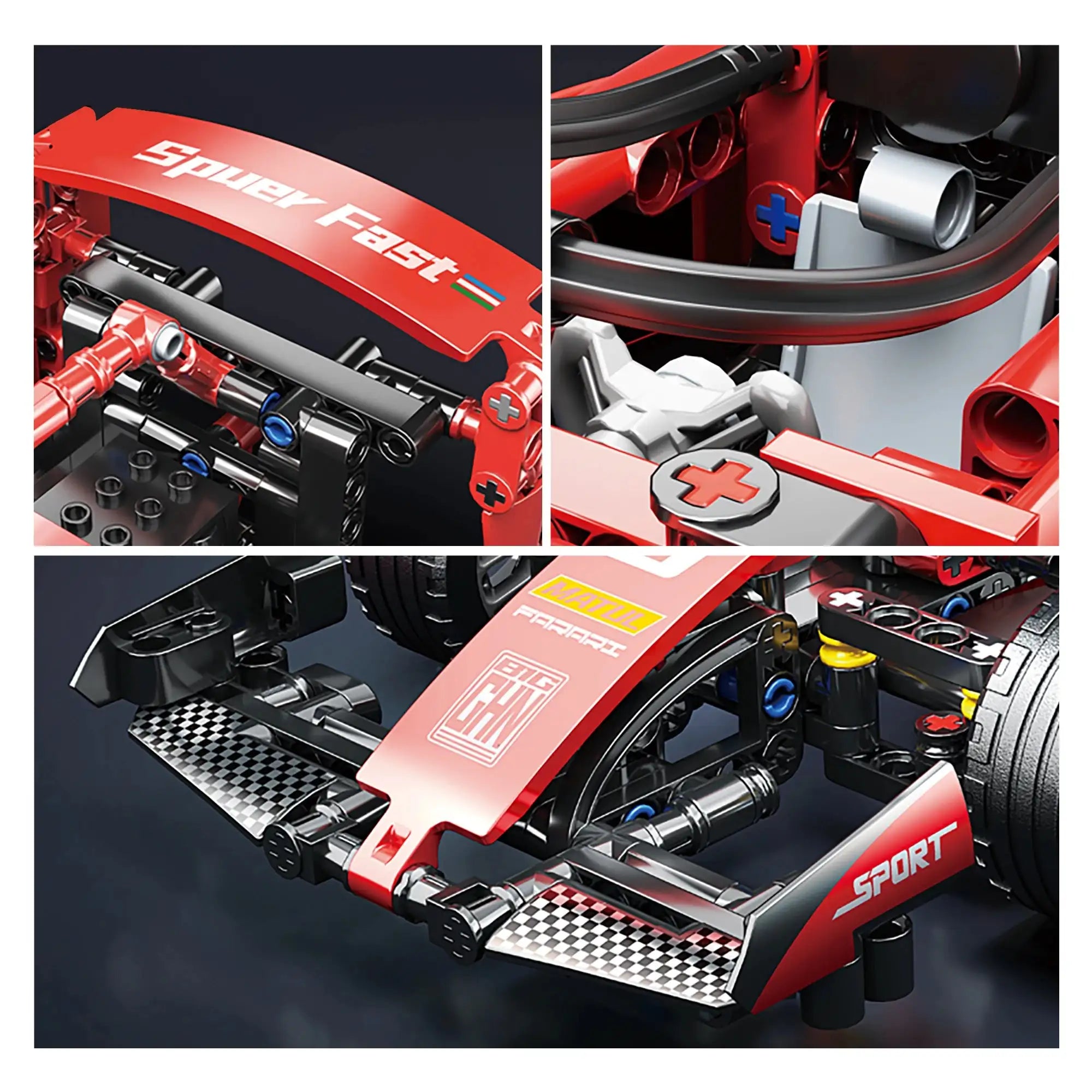 Toylinx Red F1 Rc Race Car Building Set 455 Pieces Kit