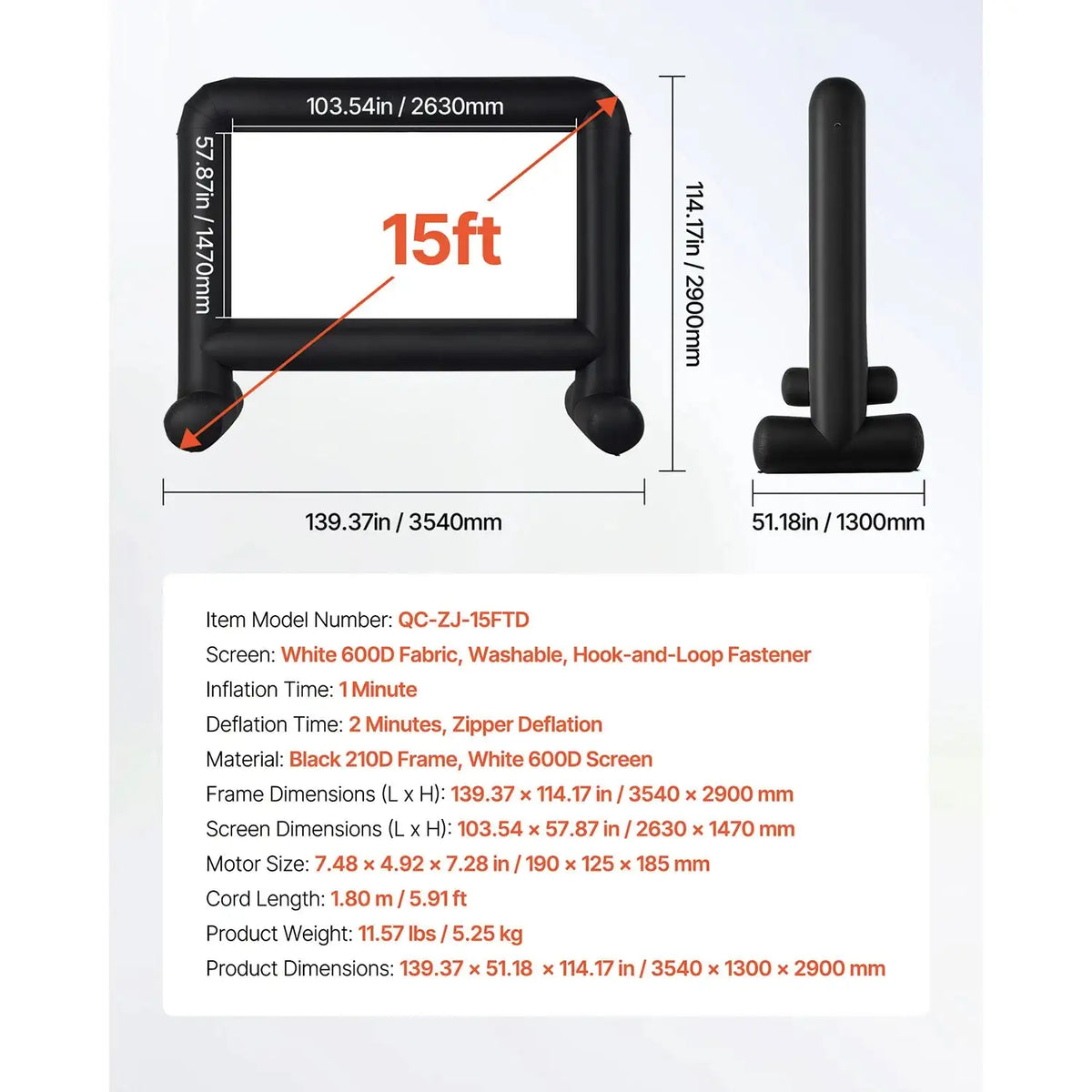 Inflatable Projector Screen 14 To 20 Ft Outdoor 15FT / CZECH REPUBLIC