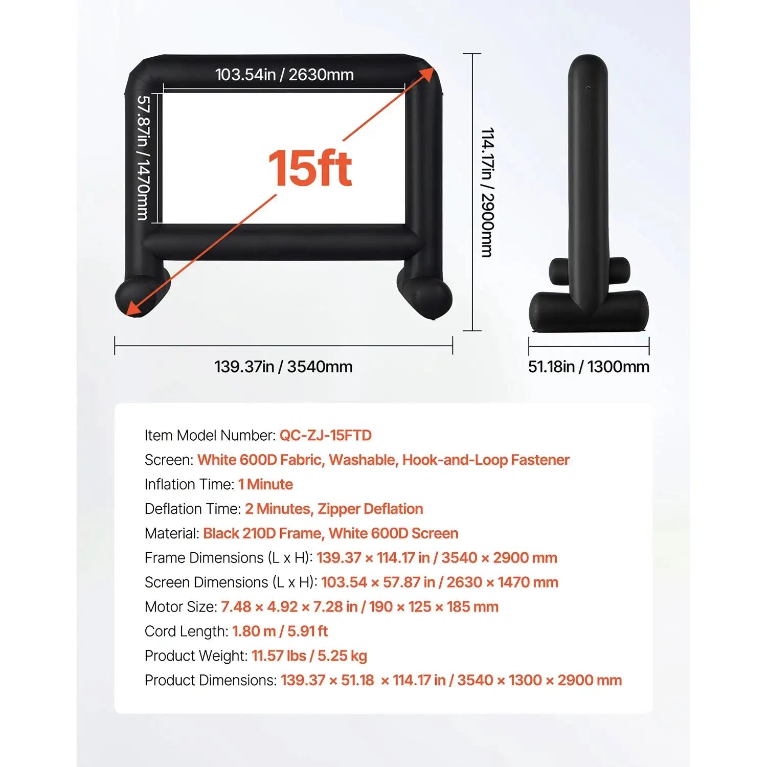 Inflatable Projector Screen 14 To 20 Ft Outdoor 15FT / CZECH REPUBLIC