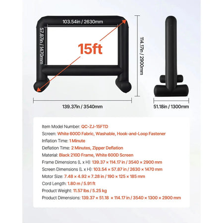 Inflatable Projector Screen 14 To 20 Ft Outdoor 15FT / CZECH REPUBLIC