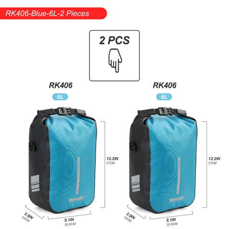 Rhinowalk 2 PCS Bike Quick Release Front Fork Bag 4L/6L Waterproof Cycling Electric Scooter Vehicle Bag Storage Accessory by InterCyprus Trading Ltd