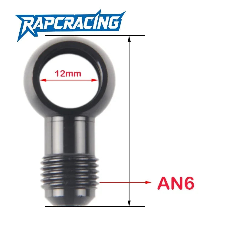 Aluminum Banjo Adapter Fits AN3 To AN10 Brake Line Fitting Black