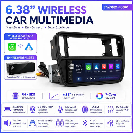 Car Radio With Wireless CarPlay Android Auto For VW Golf Jetta Passat Skoda by InterCyprus Trading Ltd