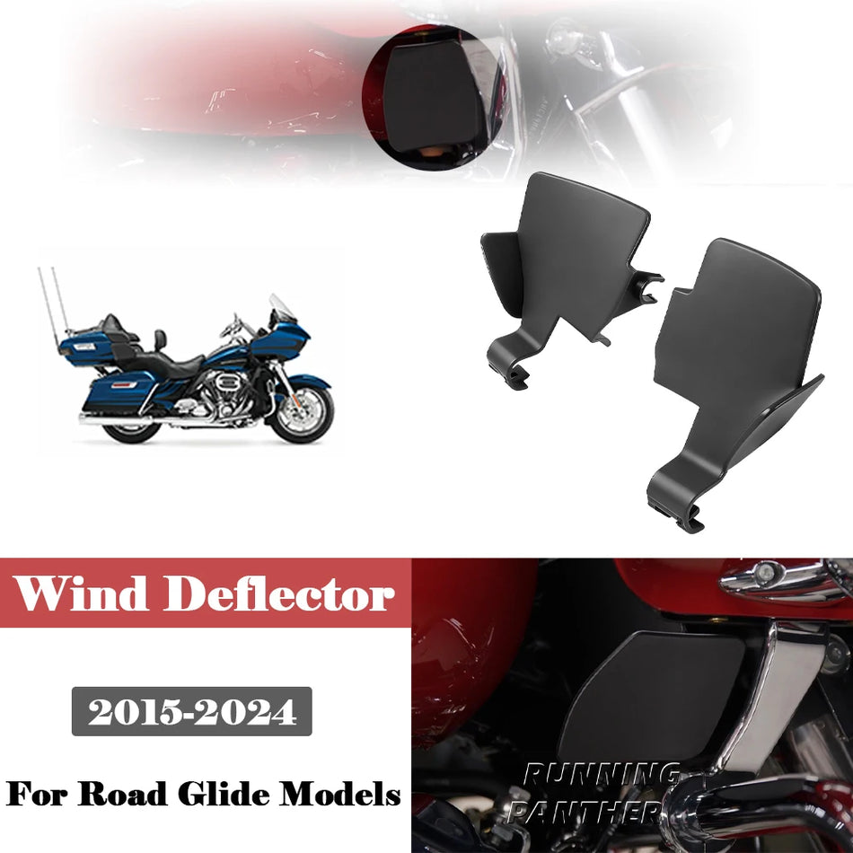 Priekšējais spoileris melnā ABS vēja deflektors Harley Road Glide