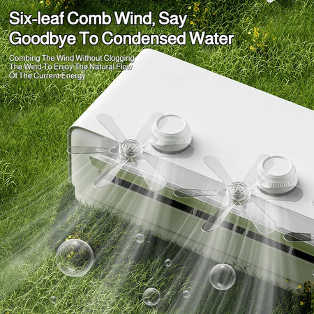 Suction Cup Wall Mounted Air Conditioning Fan - Windproof &amp; Adjustable Airflow