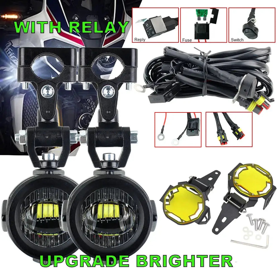 Motorcycle fog light with Colored Protective Cover Auxiliary Lights for BMW R1200GS F800GS F700GS F650 K1600 by InterCyprus Trading Ltd