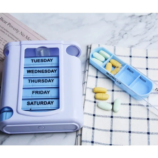 Portable 7 Days 21 Grids Pill Box &ndash; Large Capacity Case WH-BL
