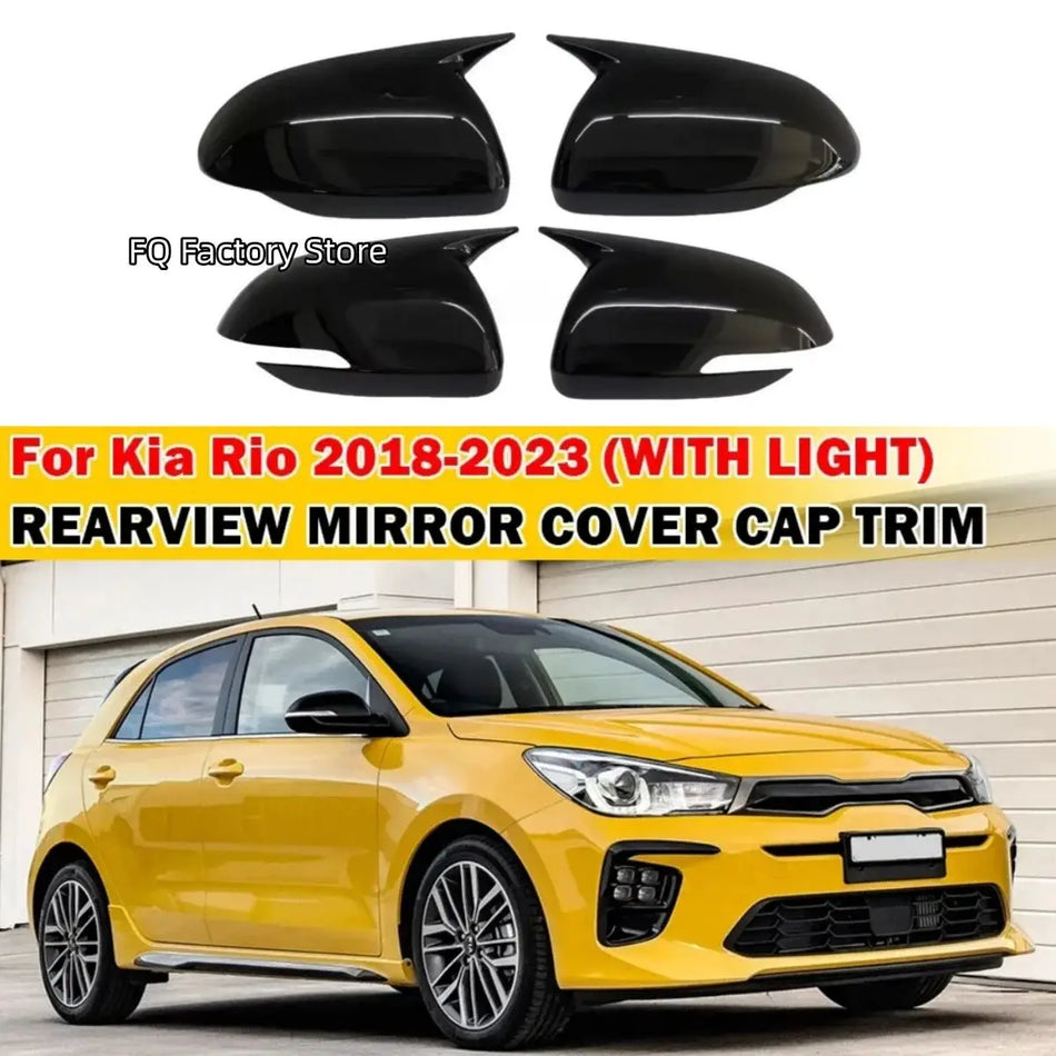 Side Mirror Covers Pair ABS For Kia Rio 5 IV 2018-2023 by InterCyprus Trading Ltd