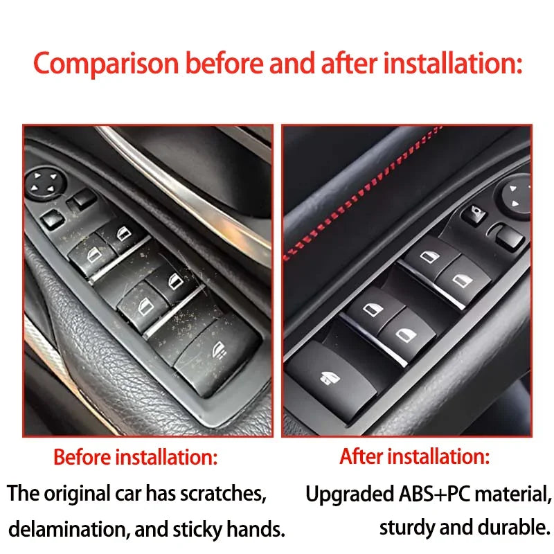 Upgrade Interior Door Carbon Fiber Window Regulator Switch Panel Trim Cover Replacement For BMW 1 3 4 Series F20 F30 F31 F36 by InterCyprus Trading Ltd