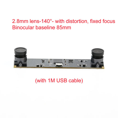 GXIVISION 4MP USB Dual Lens 1080P HD Webcam for VR and Depth Detection 2.8mm lens 140 deg