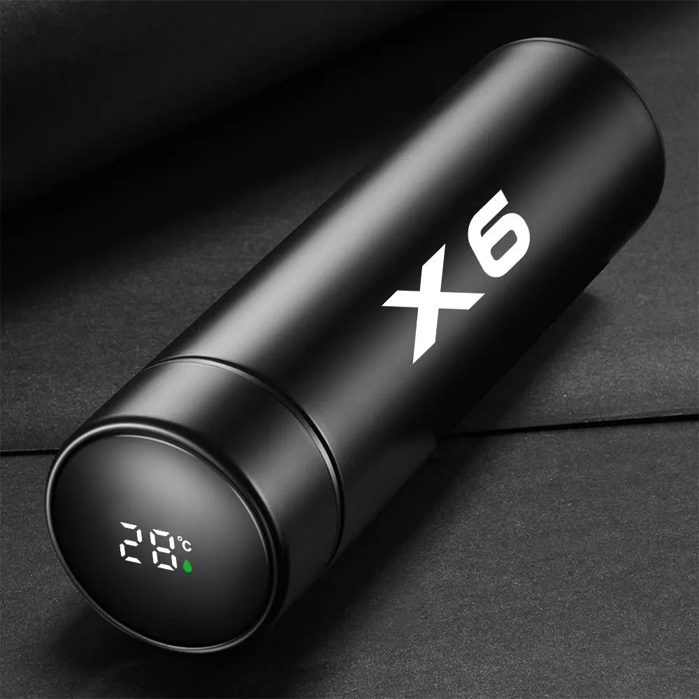 Car Insulated Cup Smart Thermos Bottle - LED Temp Display For X6 / Red